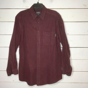 Woolrich Button Up Shirt Long Sleeve Cotton Ruby